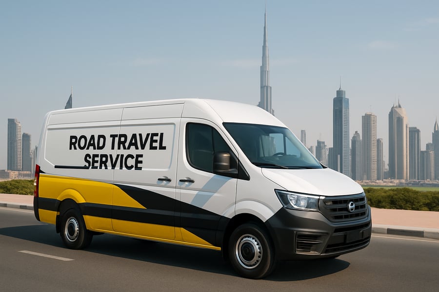Modern road travel service vehicle in Dubai