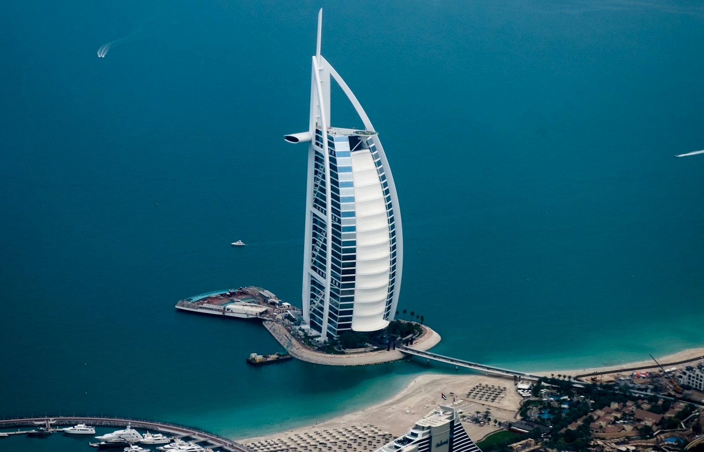 Dubai highway and city skyline